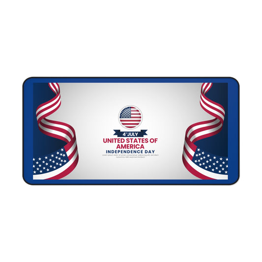 Independence Day American Flag Desk Mat — 4th of July Patriotic Mouse Pad