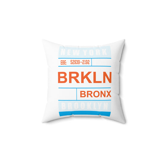 Brooklyn New York Decorative Pillow — BRKLN Bronx College Number 98 Accent Cushion