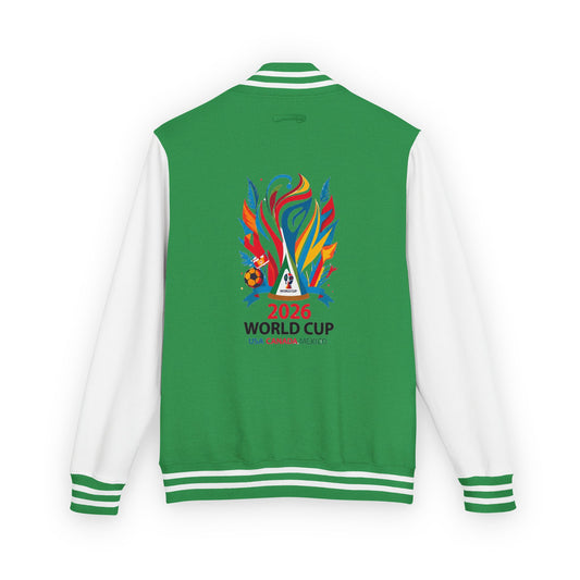 World Cup 2026 Letterman Jacket - Green/White Soccer Varsity