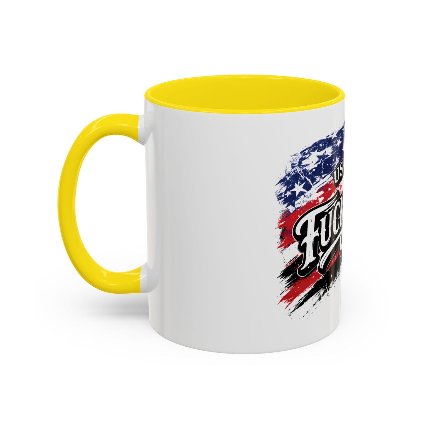 Patriotic 'USA USA F*ck Yeah' Accent Coffee Mug — American Flag 11/15oz 