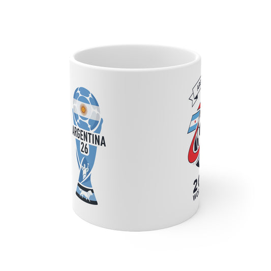 Argentina 26 World Cup Trophy Coffee Mug — Ceramic 11oz & 15