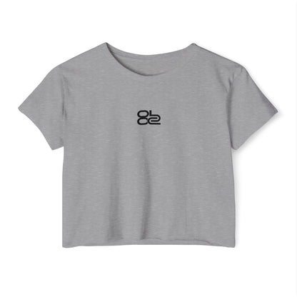 Crop Top — Minimal Black Brushstroke Symbol Festival Tee