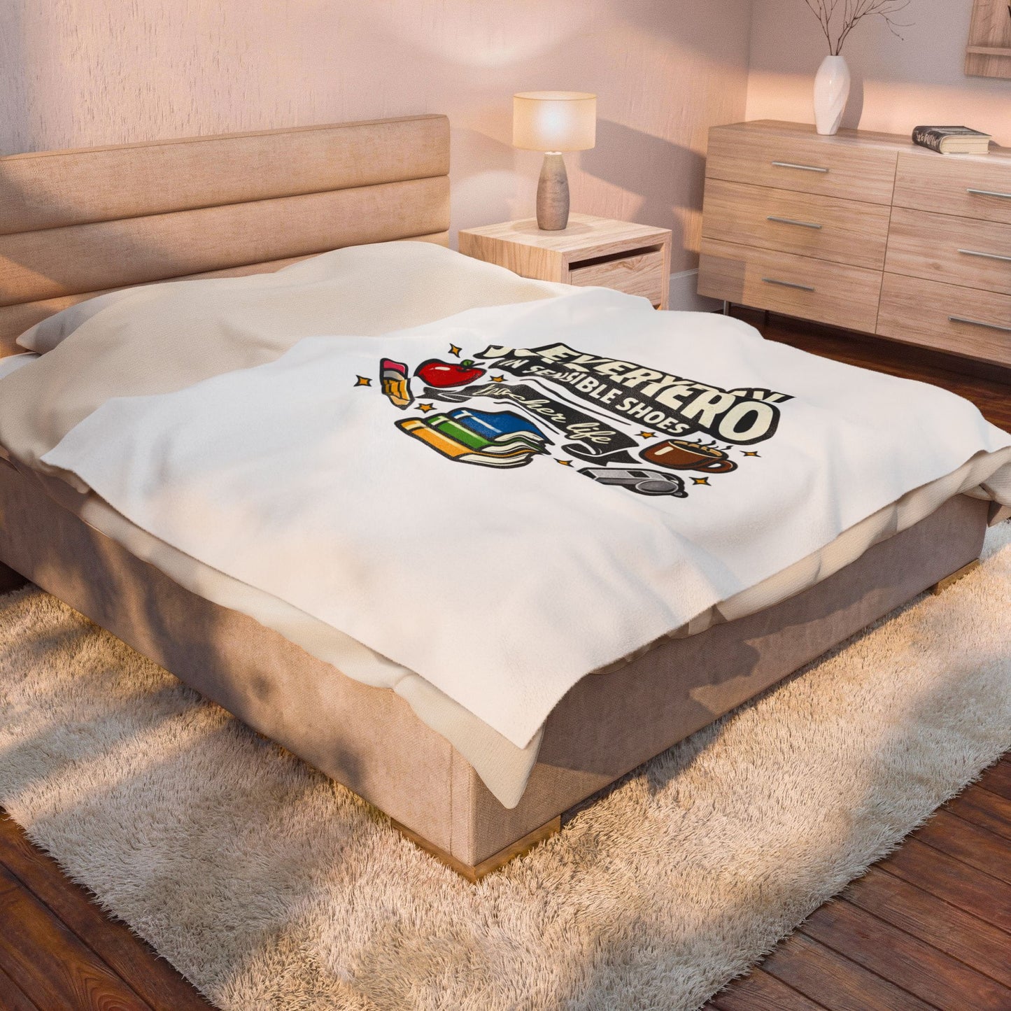 Everyday Superhero Teacher Life Velveteen Plush Blanket | Te