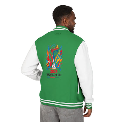 World Cup 2026 Letterman Jacket - Green/White Soccer Varsity