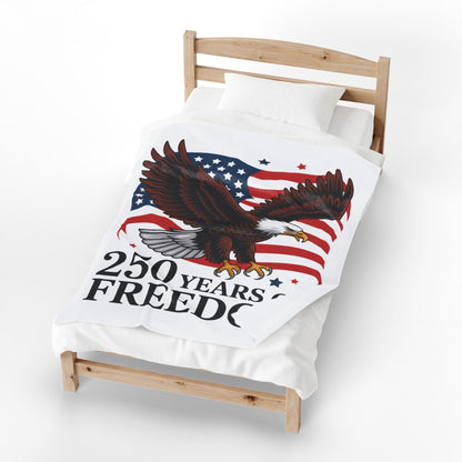 Plush Blanket — 250 Years of Freedom Bald Eagle with America