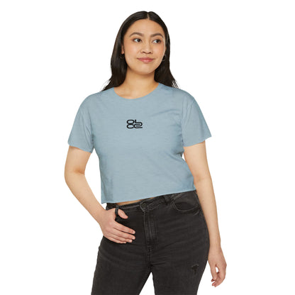 Crop Top — Minimal Black Brushstroke Symbol Festival Tee
