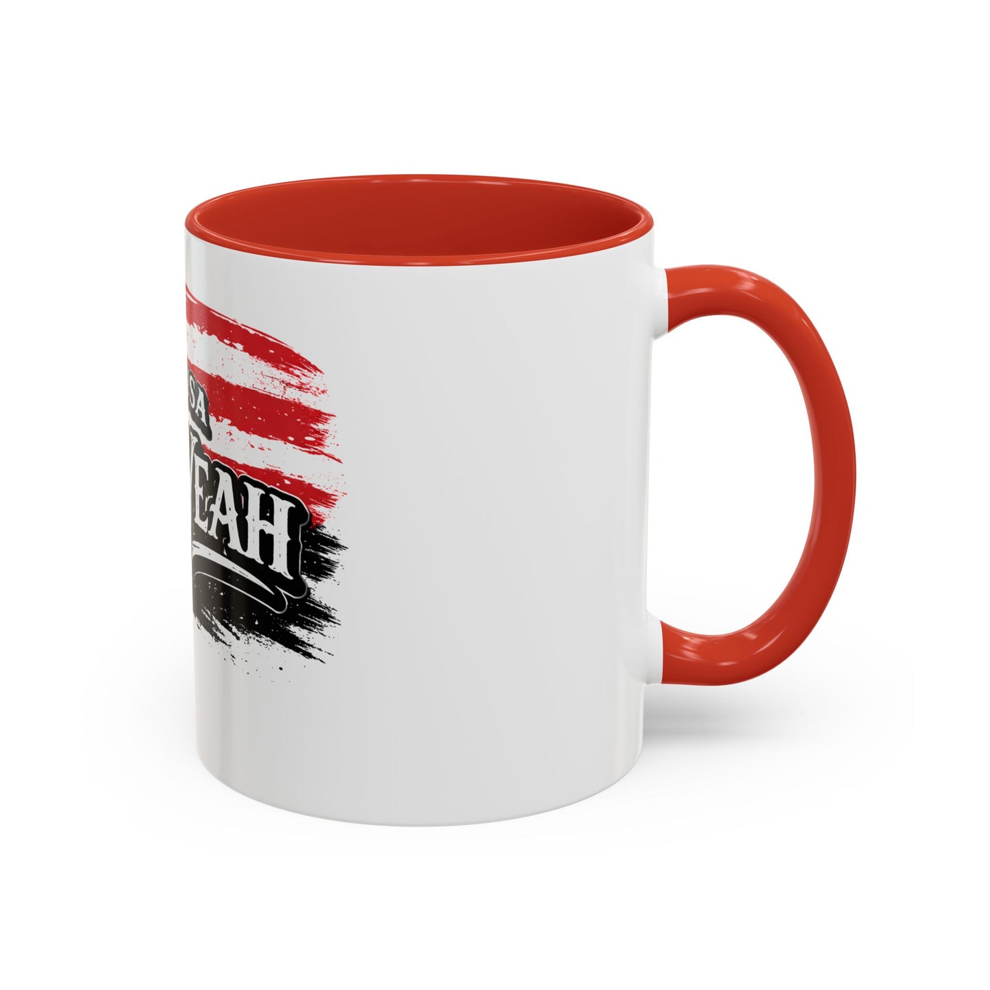 Patriotic 'USA USA F*ck Yeah' Accent Coffee Mug — American Flag 11/15oz 