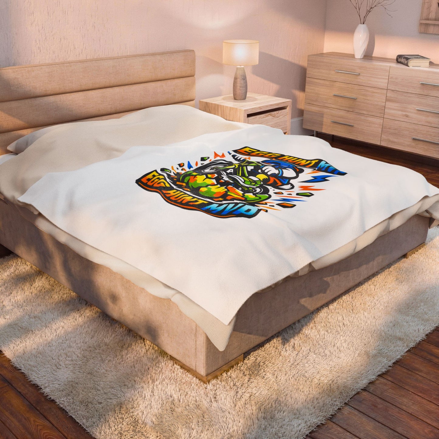 Egg Hunt MVP Velveteen Plush Blanket | Boys Easter, Dinosaur