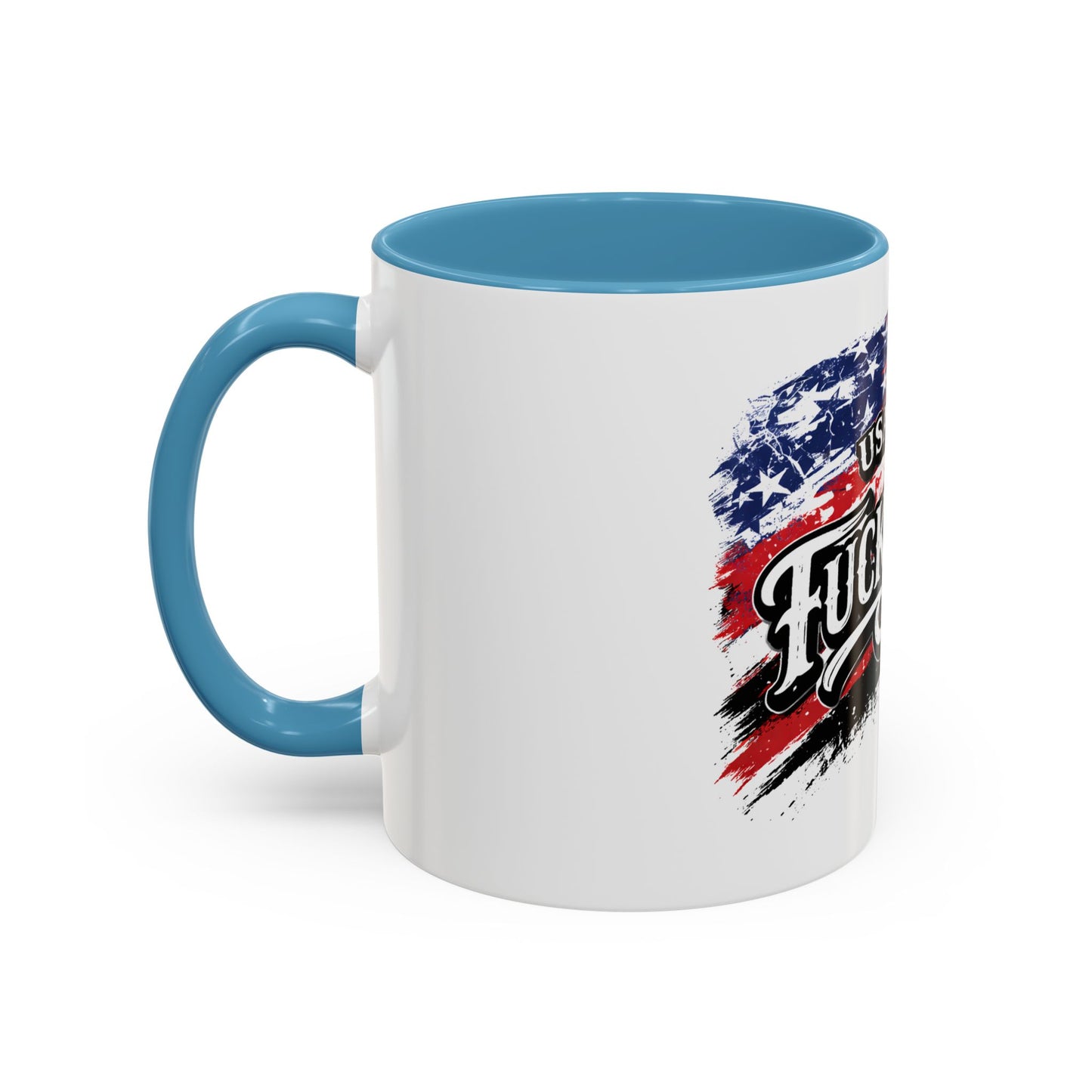Patriotic 'USA USA F*ck Yeah' Accent Coffee Mug — American Flag 11/15oz 