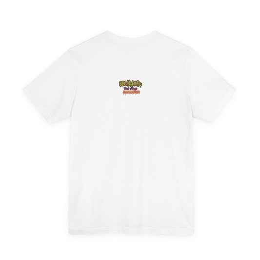 iridescent text "8 Billion Choices" tee | pearly word accent, pastel glow letters