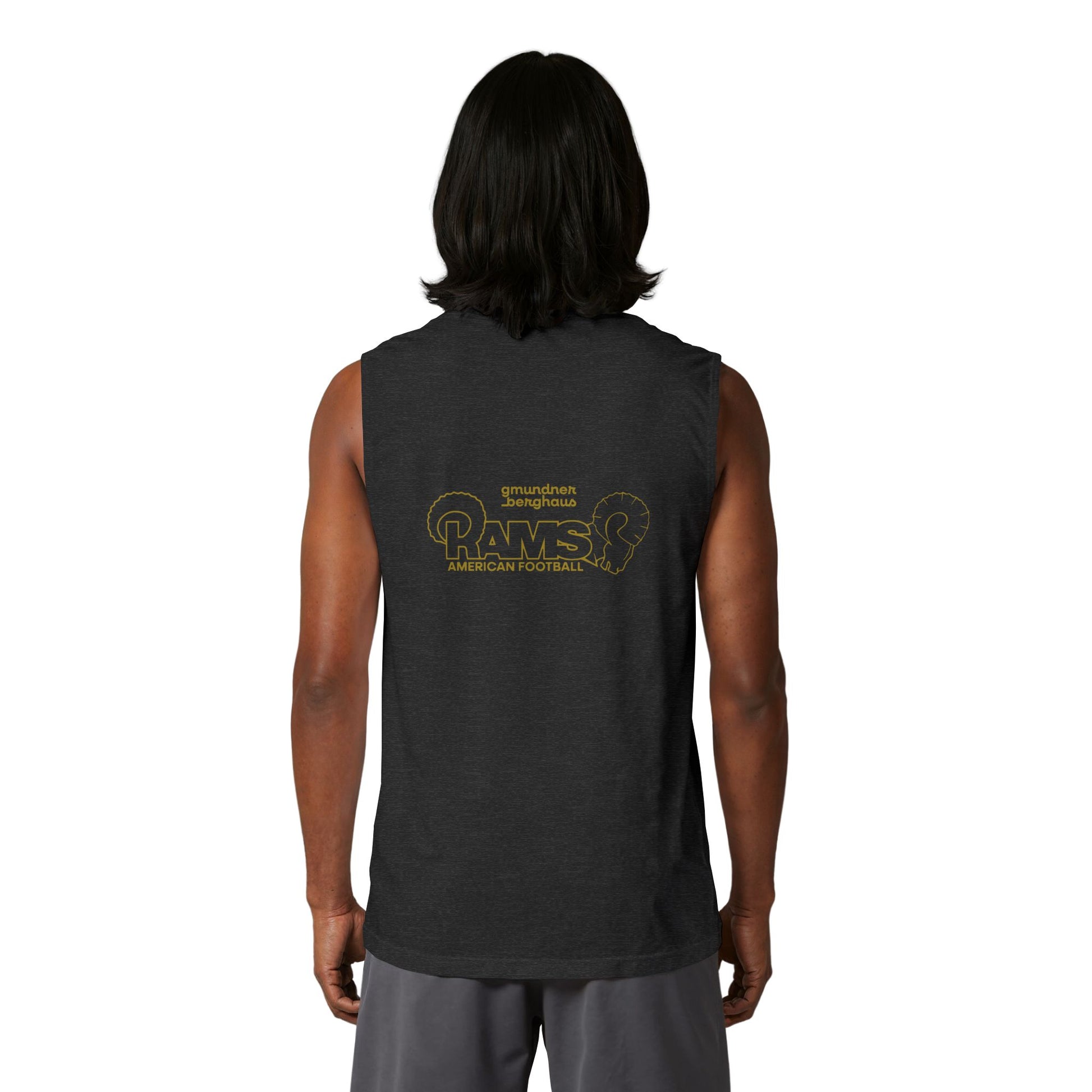 Rams Football Muscle Tank — Gold Logo Gym & Game Day Tank
