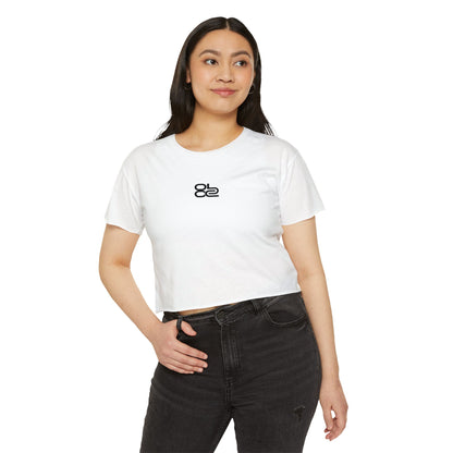 Crop Top — Minimal Black Brushstroke Symbol Festival Tee