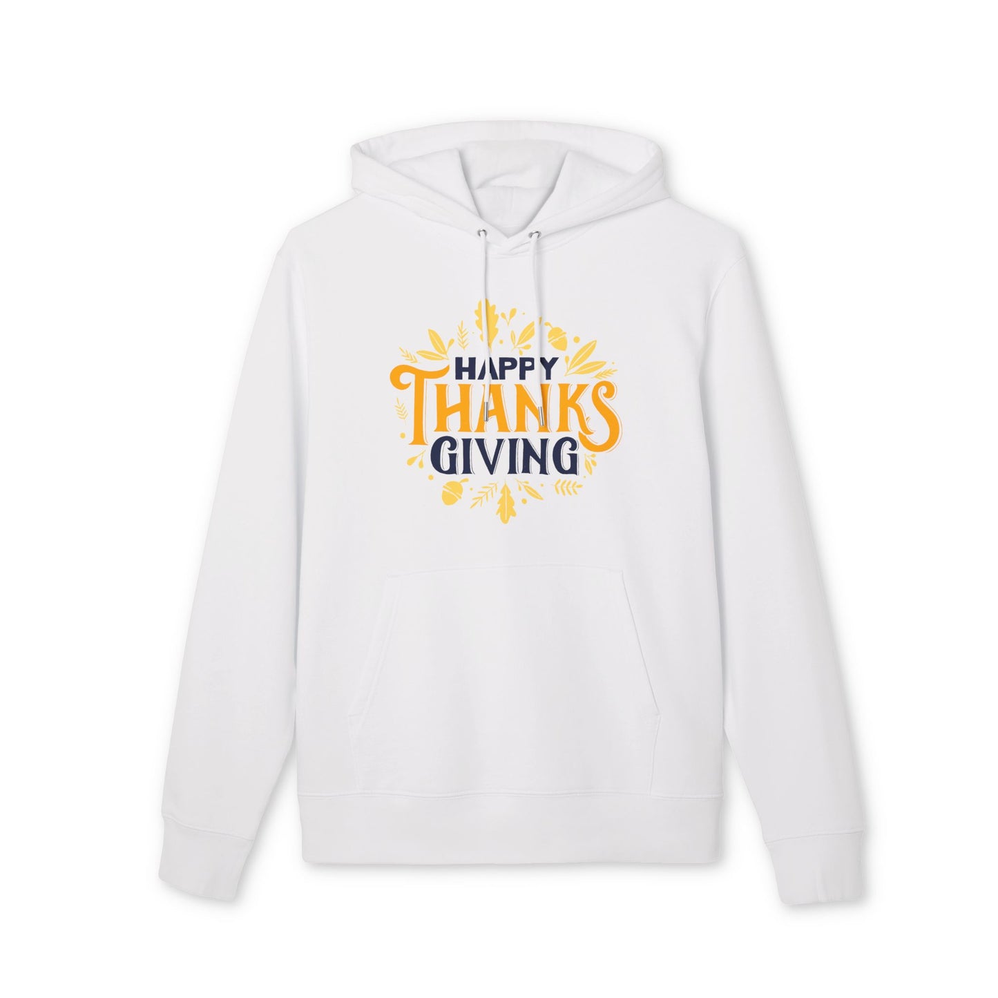 Thanksgiving Hoodie - "Happy Thanksgiving" Fall Leaves Holid