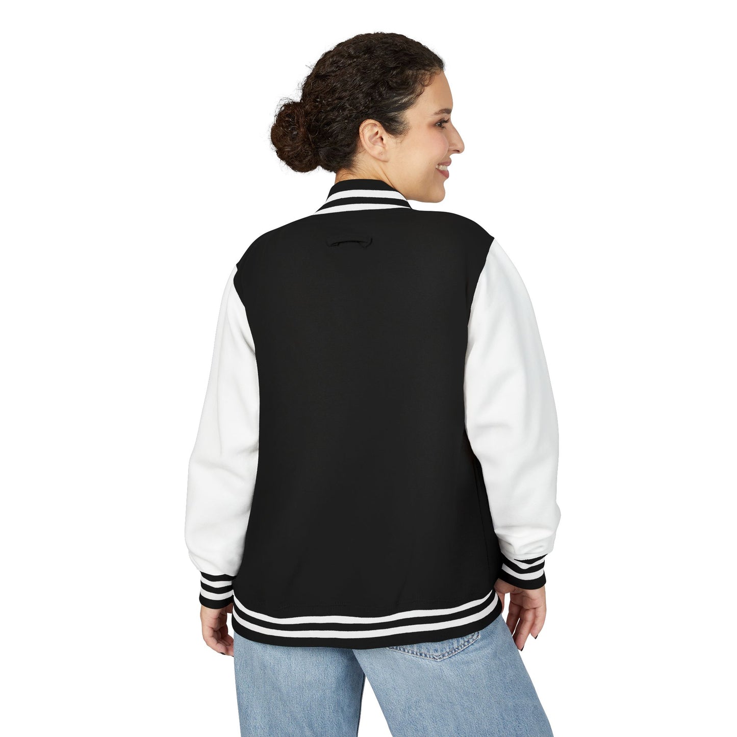 Gamer Skull Letterman Jacket — Black & White Varsity Jacket 