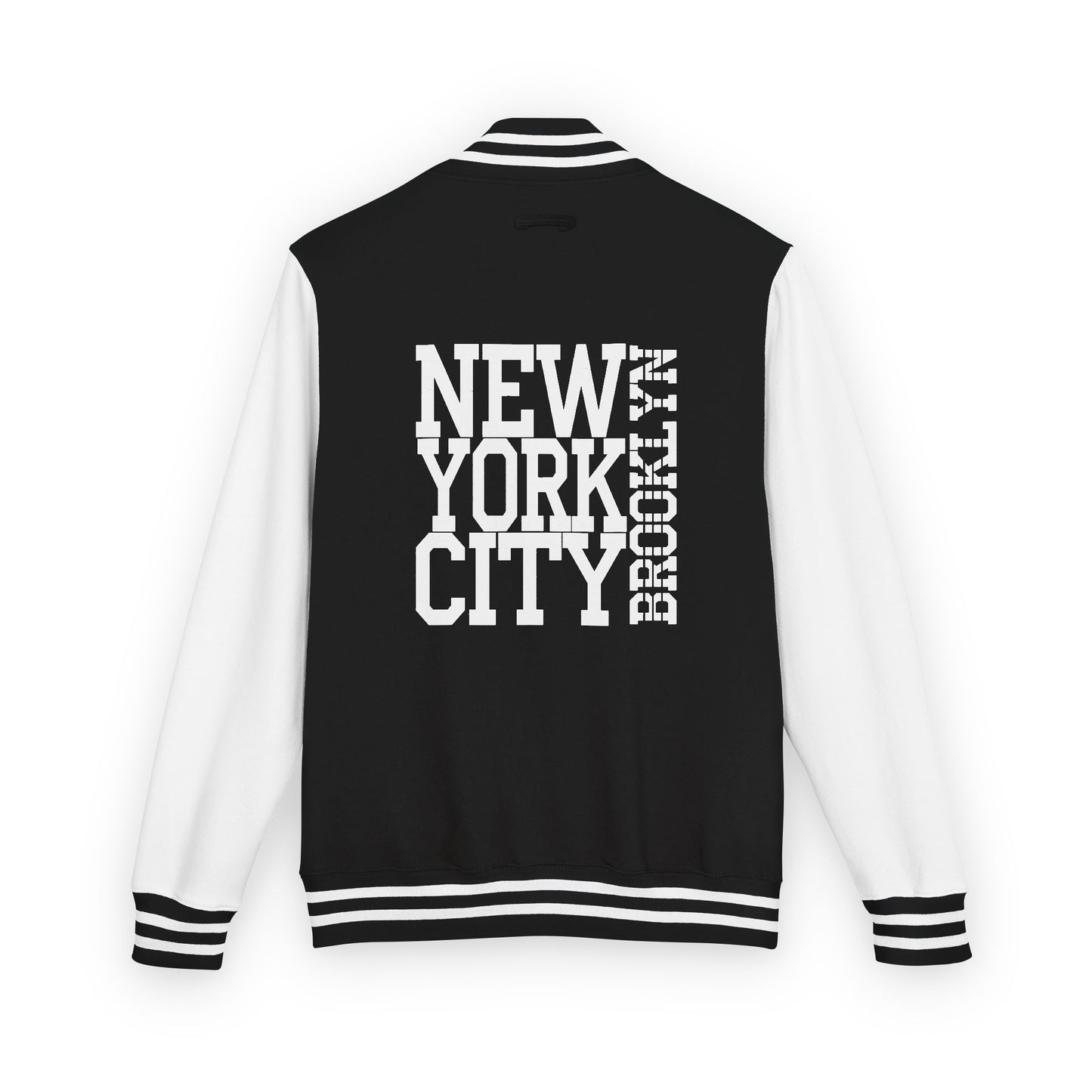 Letterman Jacket — Retro Black & White Varsity Jacket with Small Crest 