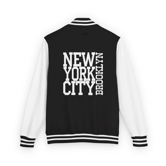 Letterman Jacket — Retro Black & White Varsity Jacket with Small Crest