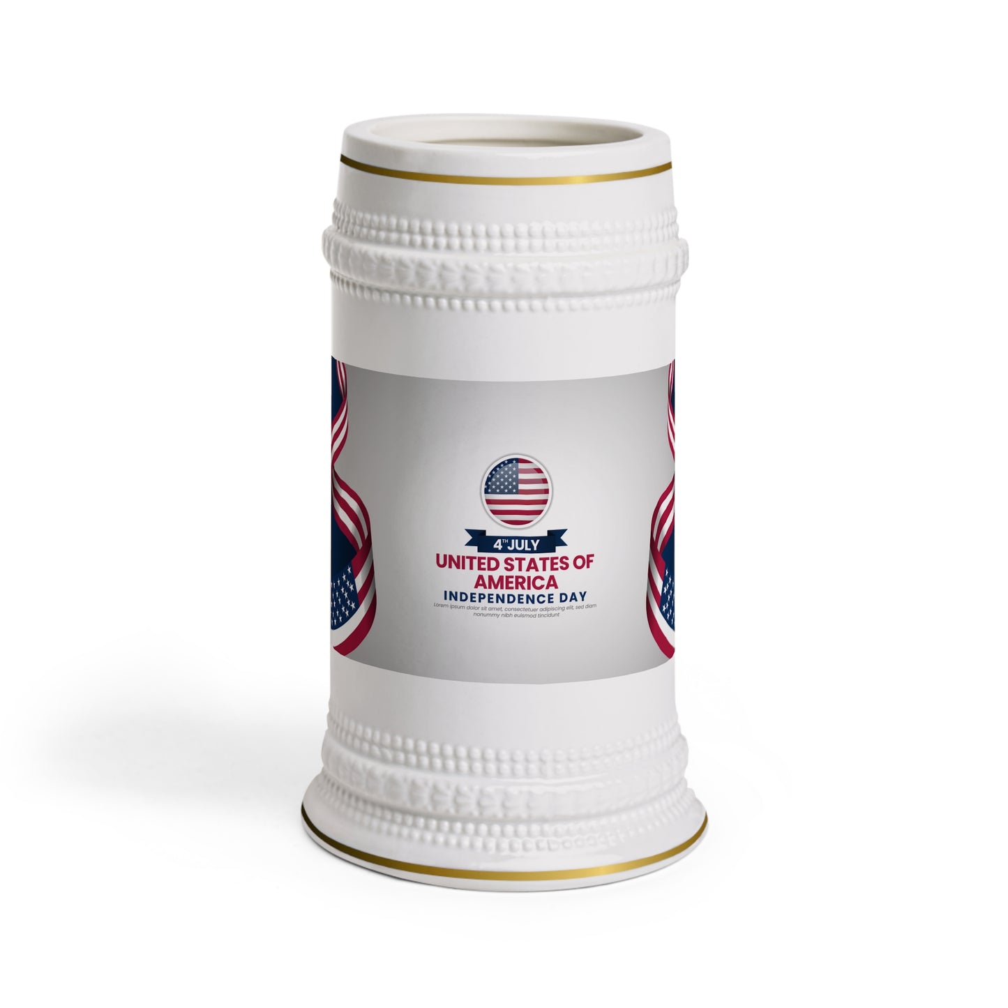 Independence Day Beer Stein Mug — American Flag 4th of July 
