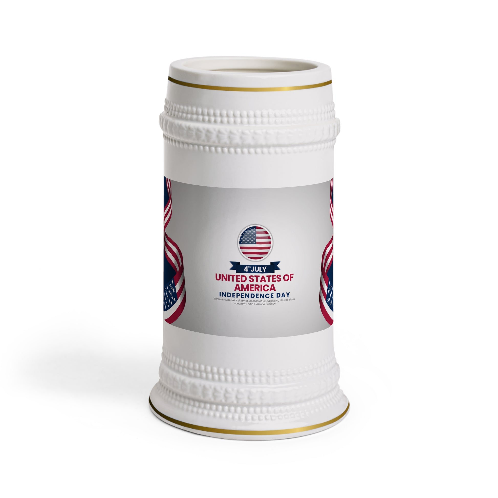 Independence Day Beer Stein Mug — American Flag 4th of July 
