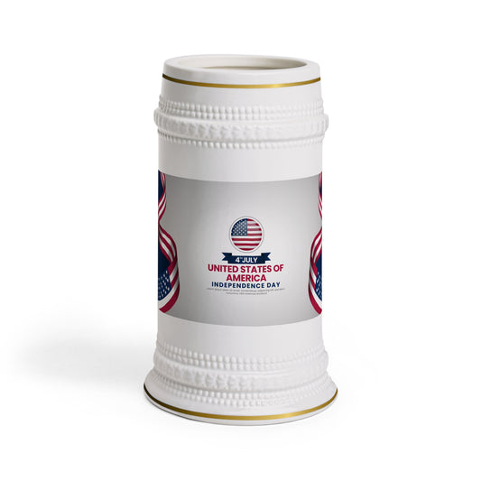 Independence Day Beer Stein Mug — American Flag 4th of July 