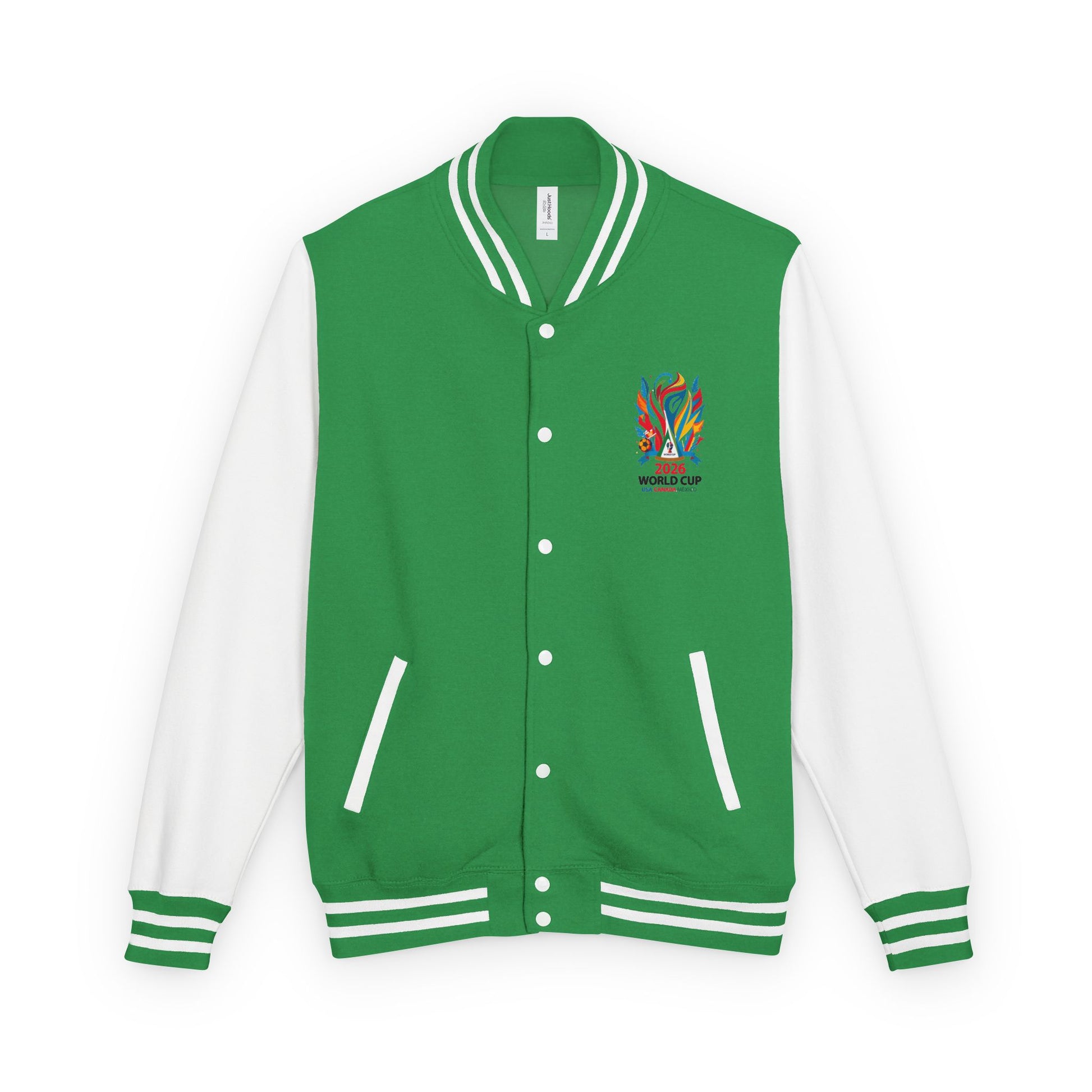 World Cup 2026 Letterman Jacket - Green/White Soccer Varsity