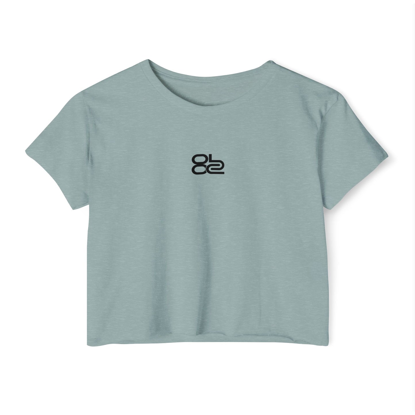 Crop Top — Minimal Black Brushstroke Symbol Festival Tee