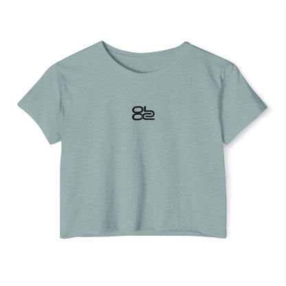 Crop Top — Minimal Black Brushstroke Symbol Festival Tee
