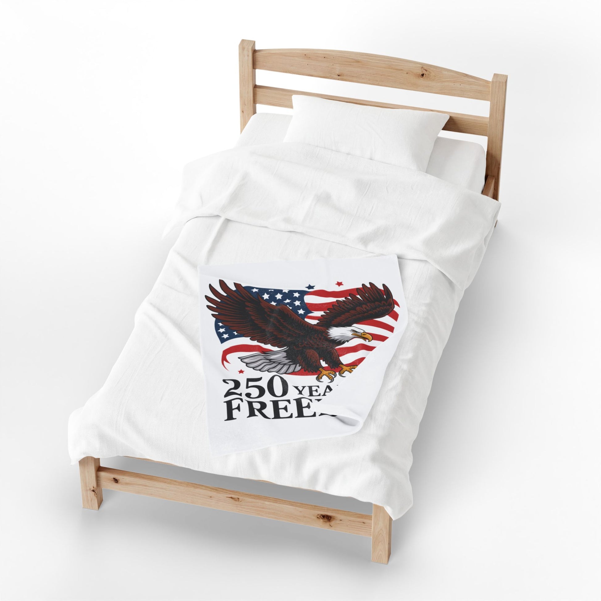 Plush Blanket — 250 Years of Freedom Bald Eagle with America