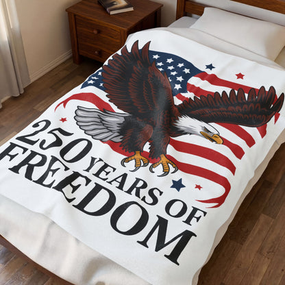 Plush Blanket — 250 Years of Freedom Bald Eagle with America