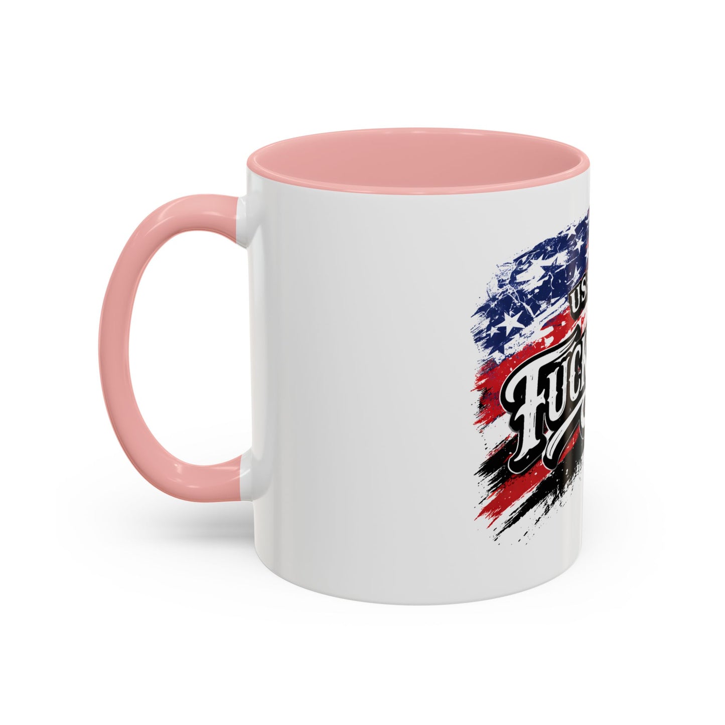 Patriotic 'USA USA F*ck Yeah' Accent Coffee Mug — American Flag 11/15oz 