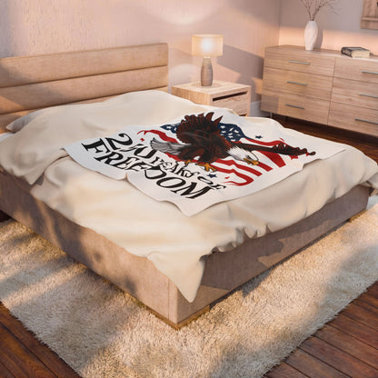 Plush Blanket — 250 Years of Freedom Bald Eagle with America
