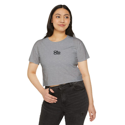 Crop Top — Minimal Black Brushstroke Symbol Festival Tee