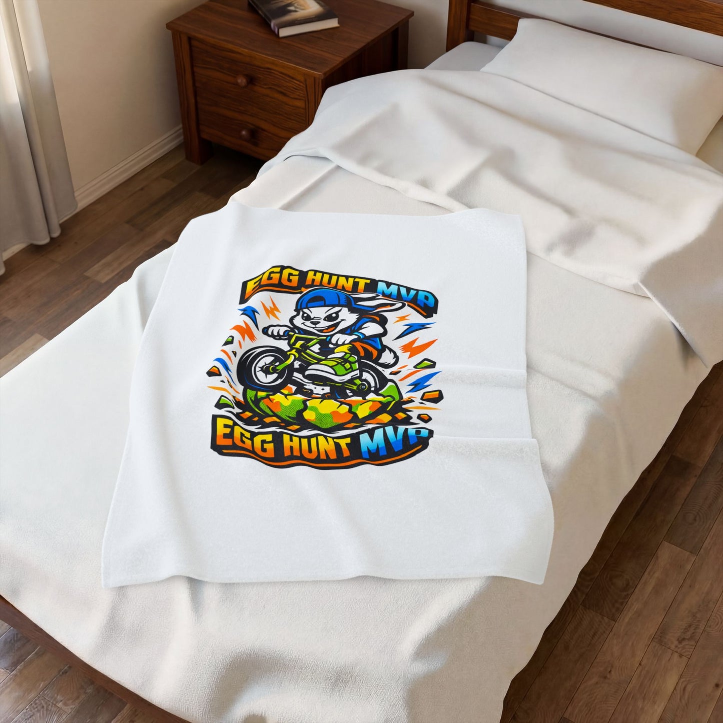 Egg Hunt MVP Velveteen Plush Blanket | Boys Easter, Dinosaur