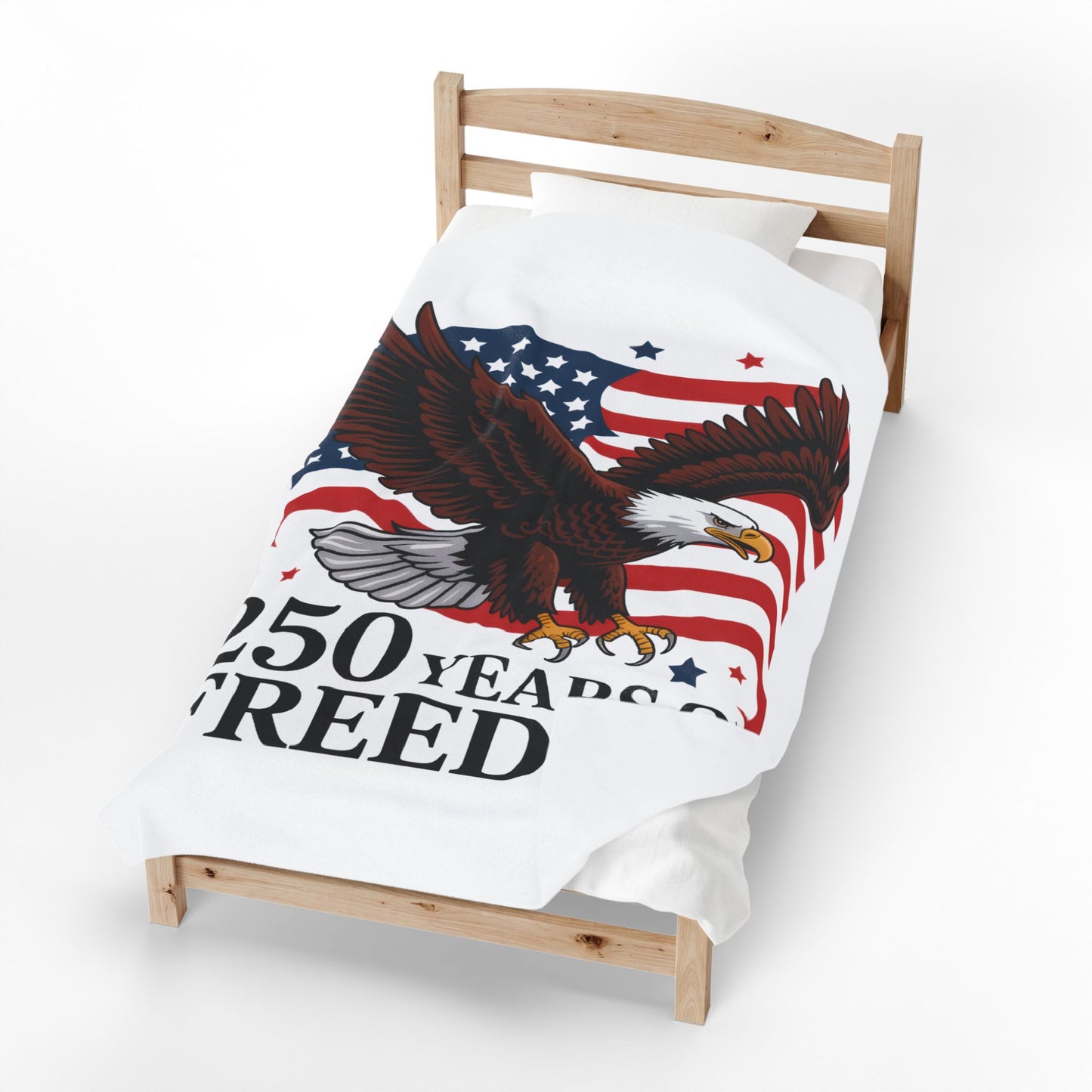 Plush Blanket — 250 Years of Freedom Bald Eagle with America