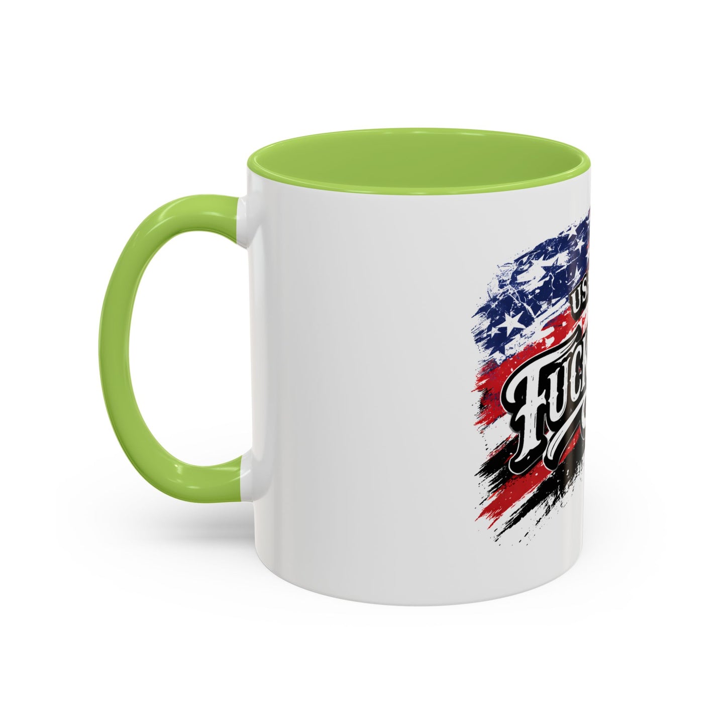 Patriotic 'USA USA F*ck Yeah' Accent Coffee Mug — American Flag 11/15oz 