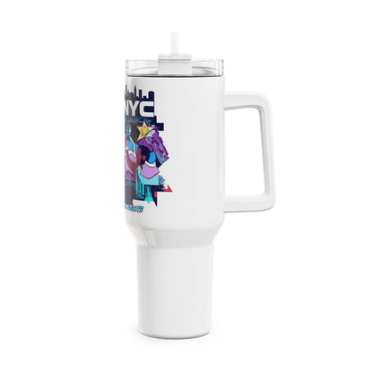 40oz NYC Music Collage Tumbler – 88BC Rap & City Skyline Tra