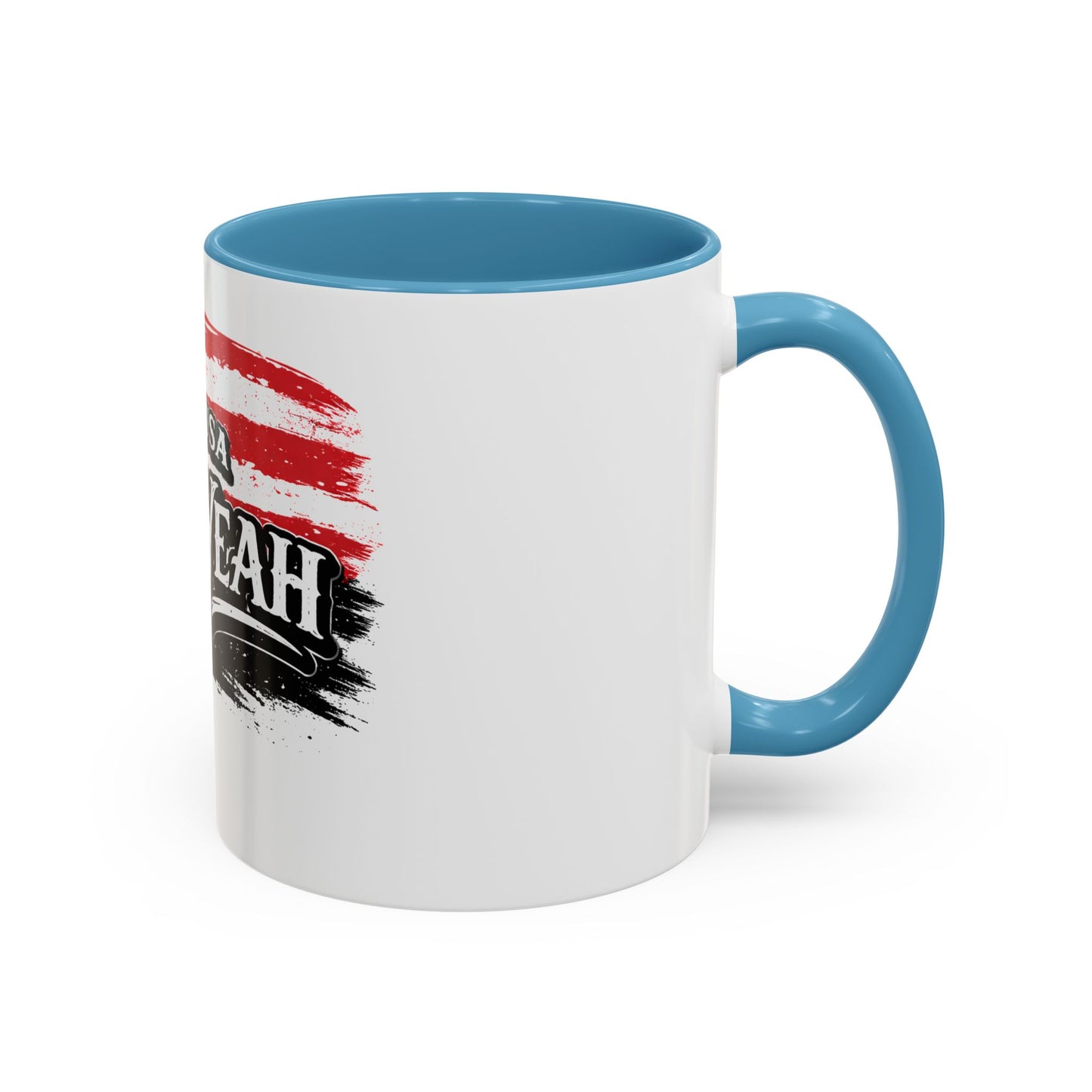 Patriotic 'USA USA F*ck Yeah' Accent Coffee Mug — American Flag 11/15oz 