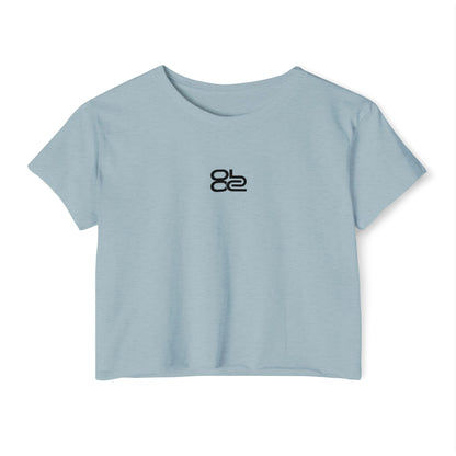 Crop Top — Minimal Black Brushstroke Symbol Festival Tee