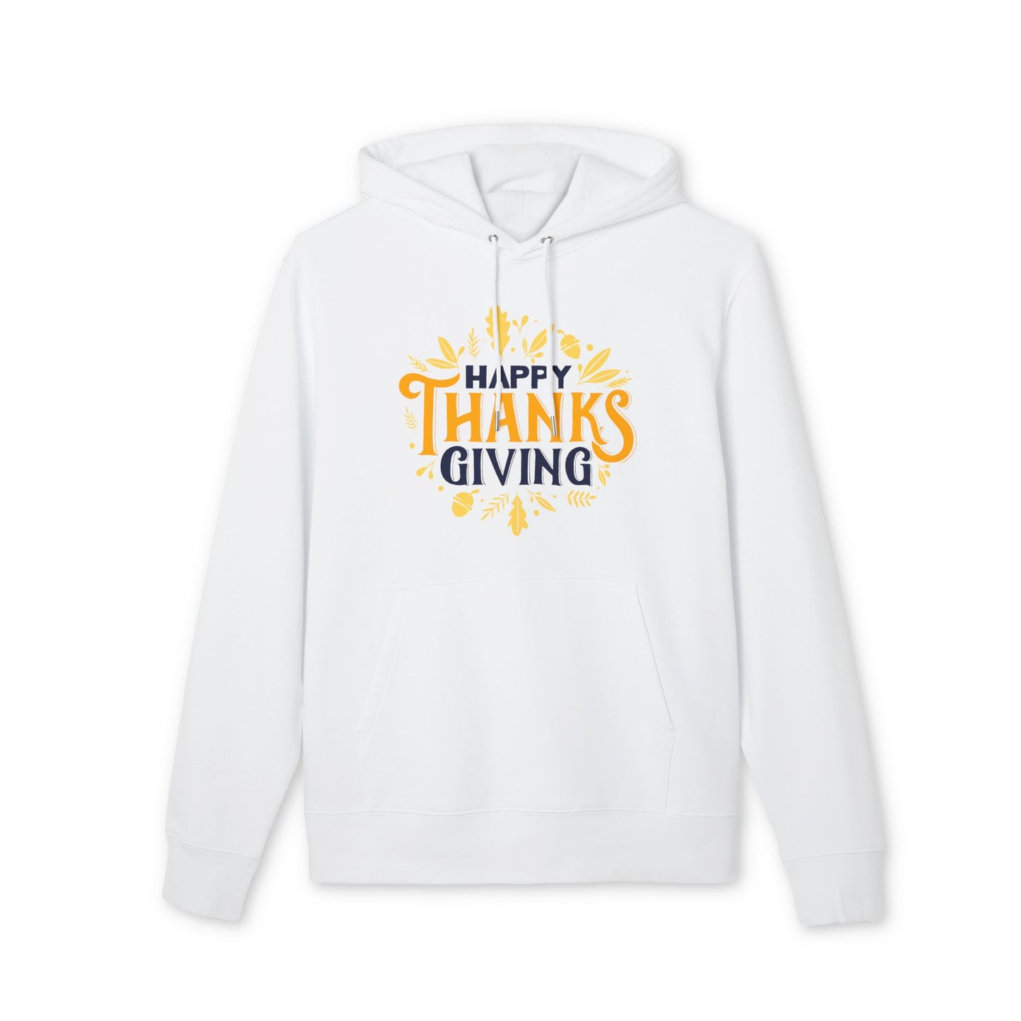 Thanksgiving Hoodie - "Happy Thanksgiving" Fall Leaves Holid