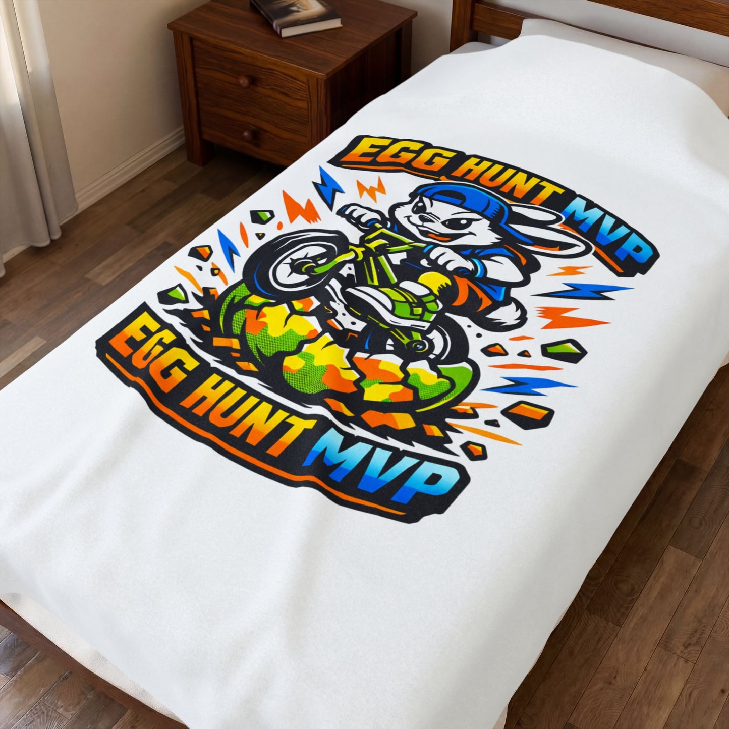 Egg Hunt MVP Velveteen Plush Blanket | Boys Easter, Dinosaur