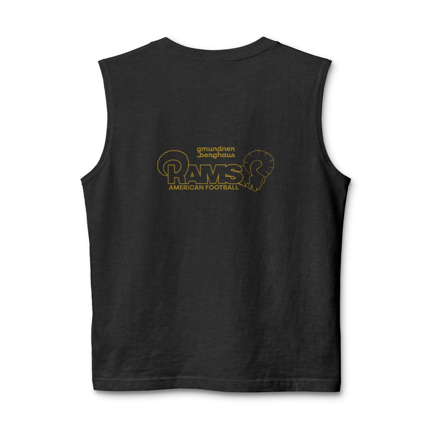Rams Football Muscle Tank — Gold Logo Gym & Game Day Tank