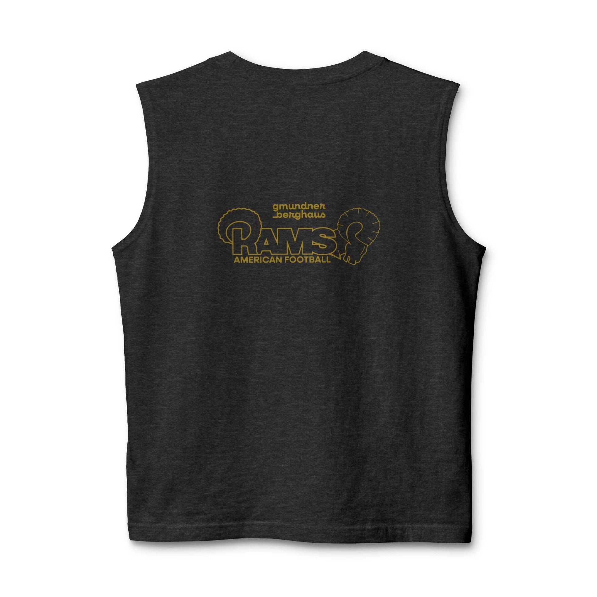 Rams Football Muscle Tank — Gold Logo Gym & Game Day Tank