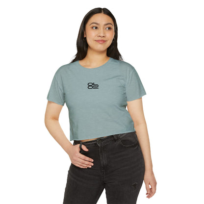 Crop Top — Minimal Black Brushstroke Symbol Festival Tee