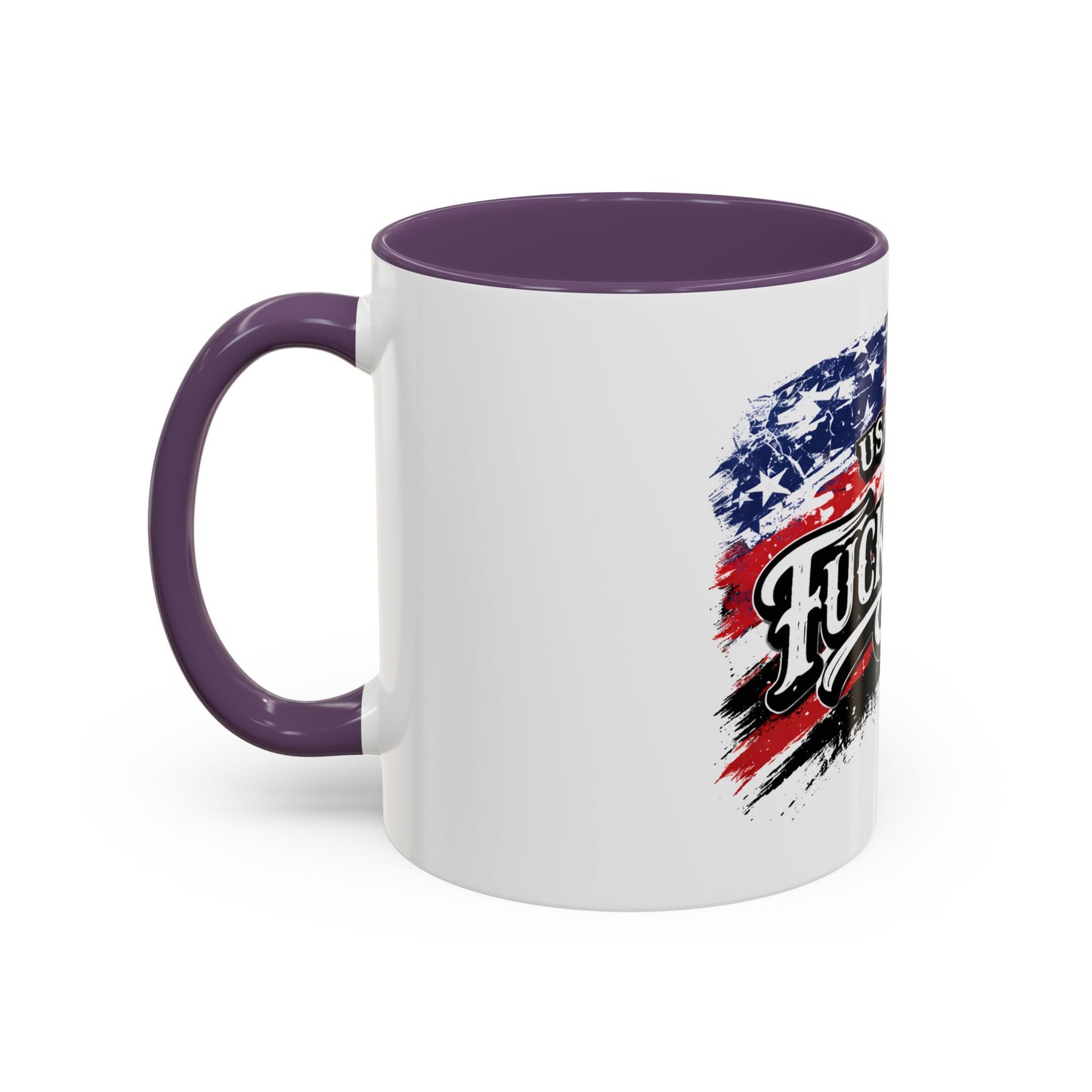 Patriotic 'USA USA F*ck Yeah' Accent Coffee Mug — American Flag 11/15oz 