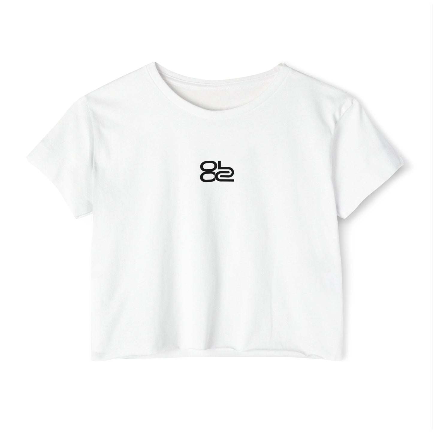 Crop Top — Minimal Black Brushstroke Symbol Festival Tee