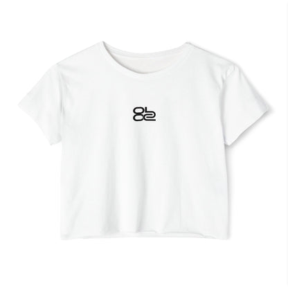 Crop Top — Minimal Black Brushstroke Symbol Festival Tee