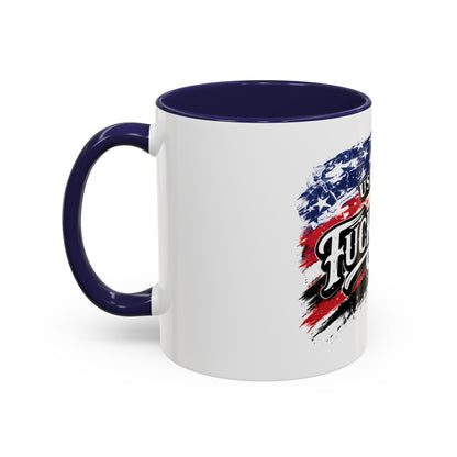Patriotic 'USA USA F*ck Yeah' Accent Coffee Mug — American Flag 11/15oz 
