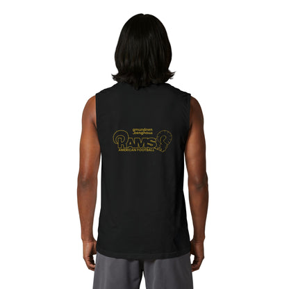 Rams Football Muscle Tank — Gold Logo Gym & Game Day Tank