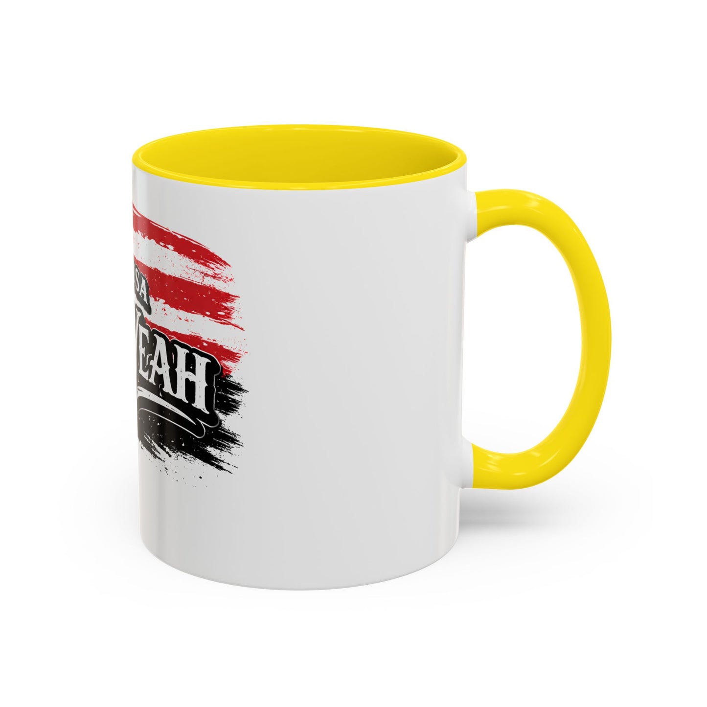 Patriotic 'USA USA F*ck Yeah' Accent Coffee Mug — American Flag 11/15oz 