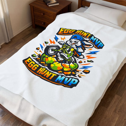 Egg Hunt MVP Velveteen Plush Blanket | Boys Easter, Dinosaur