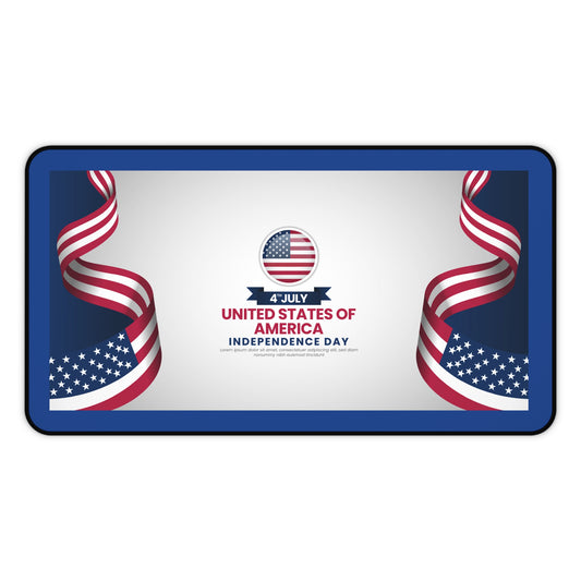 Independence Day American Flag Desk Mat — 4th of July Patriotic Mouse Pad